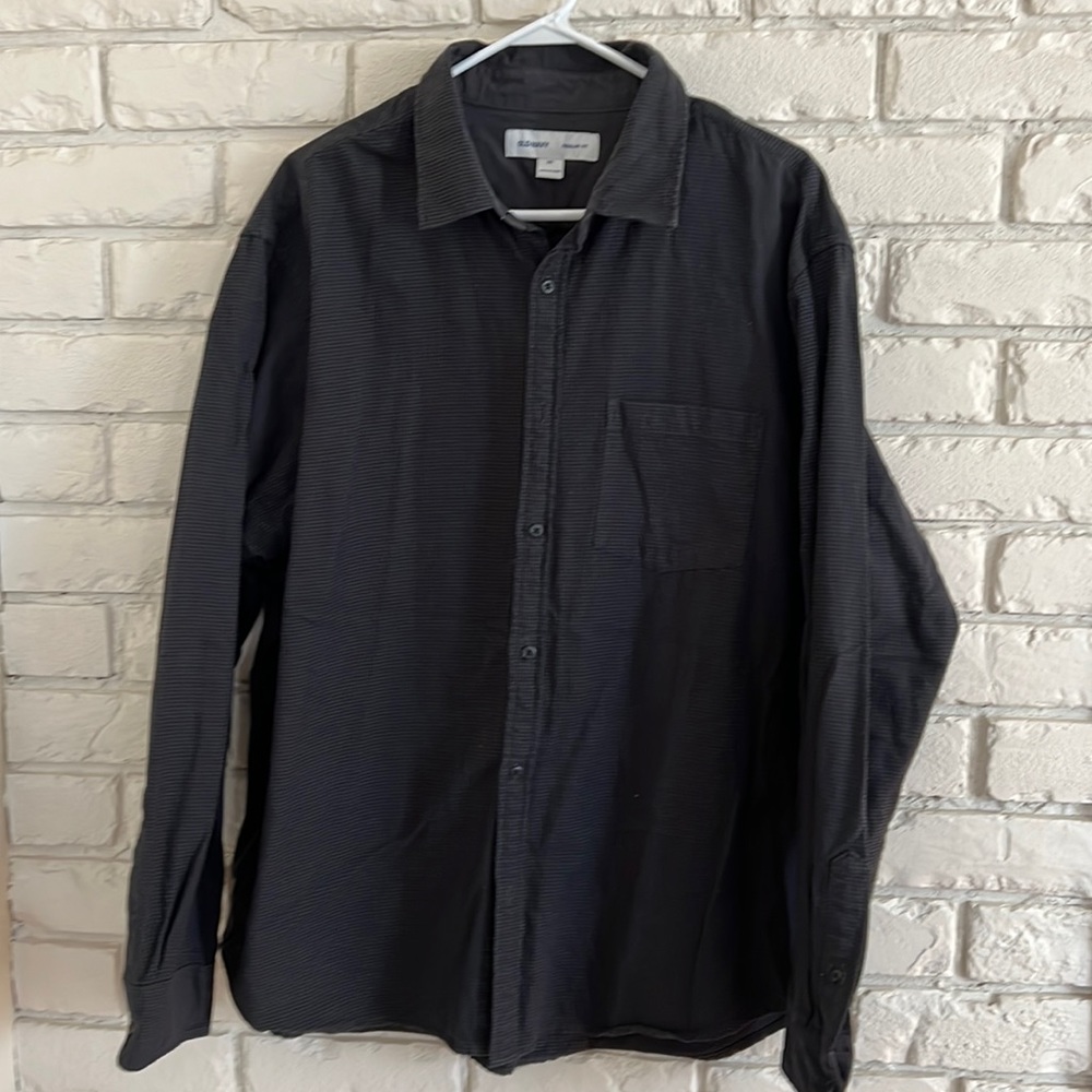 Old Navy long sleeve button down shirt.